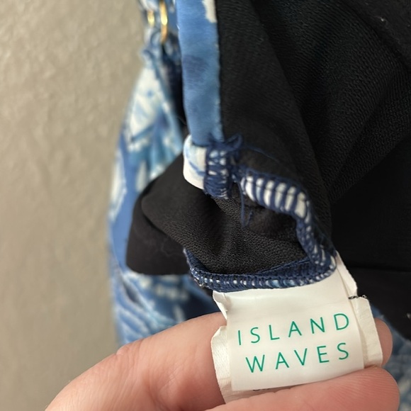 Women’s Plus Size Island Waves Swim Tankini Top, 3X, Blue/White - Picture 6 of 7